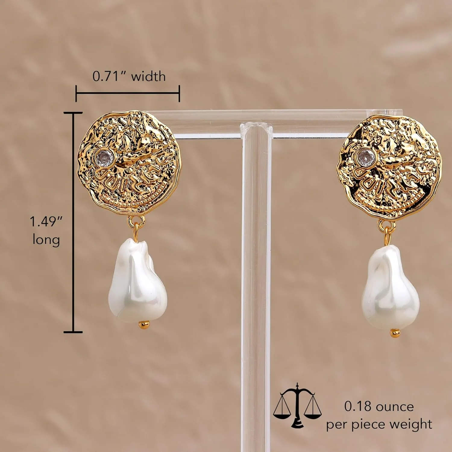 Chunky Gold Drop Dangle Earrings for Women, Trendy Statement Jewelry Gift