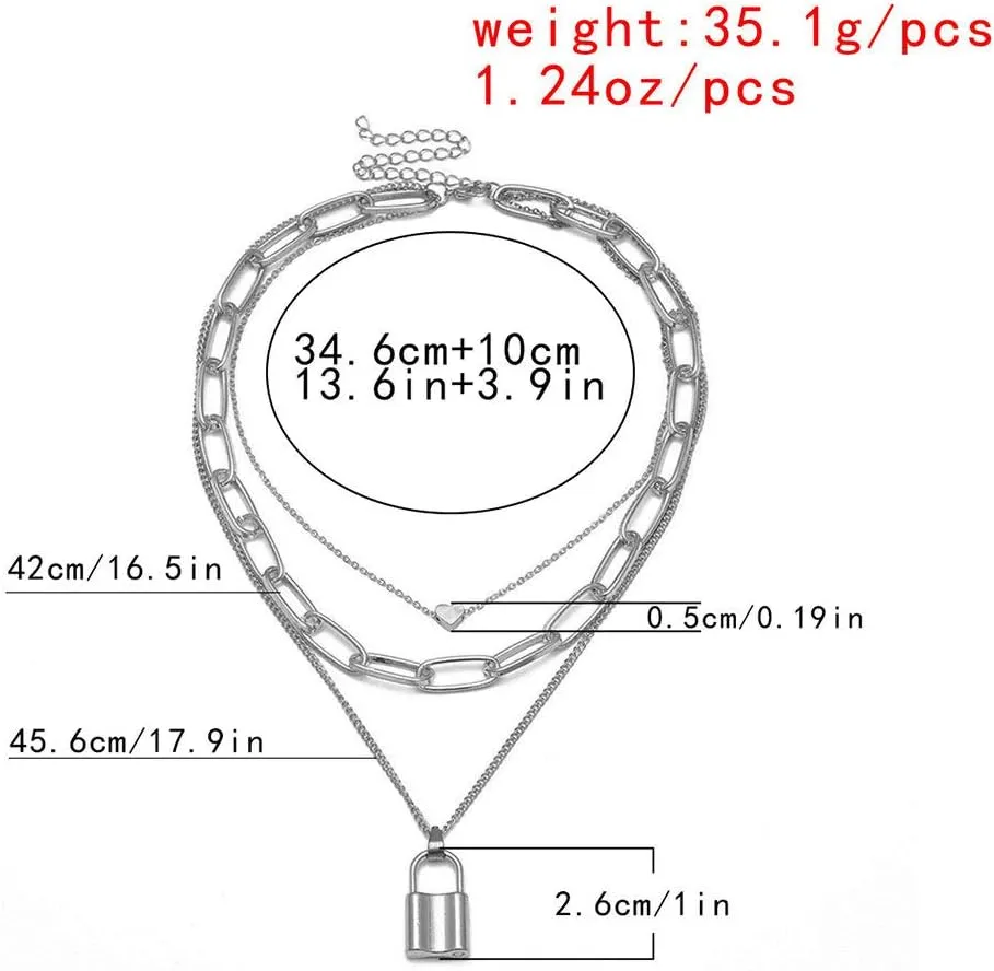 Chunky Necklaces for women Punk Chain Silver Statement Collar Necklace