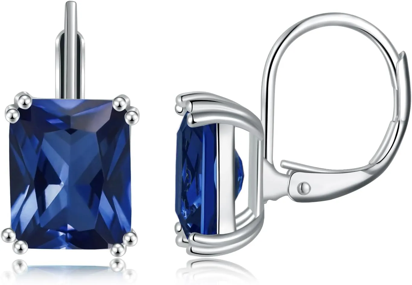 CiNily Emerald Cut Drop Dangle Earrings for Women 18K White Gold Plated Cubic Zirconia Simulated Diamond Dangle Earrings Jewelry Gifts for Weddings Birthday Party