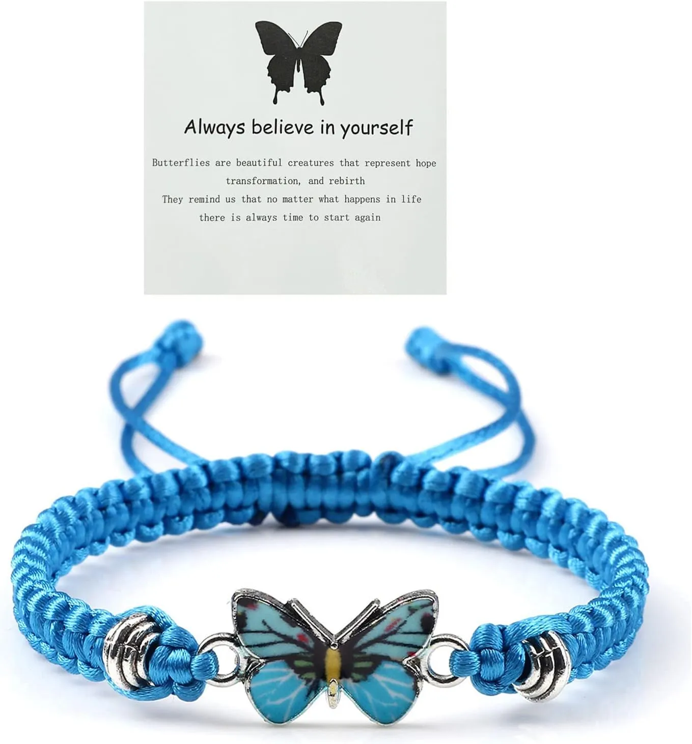CJIAYUJEW Always believe in yourself Butterfly Bracelet, Cute Butterfly Charm Bracelets Matching Bracelet Friendship Couple Bracelets