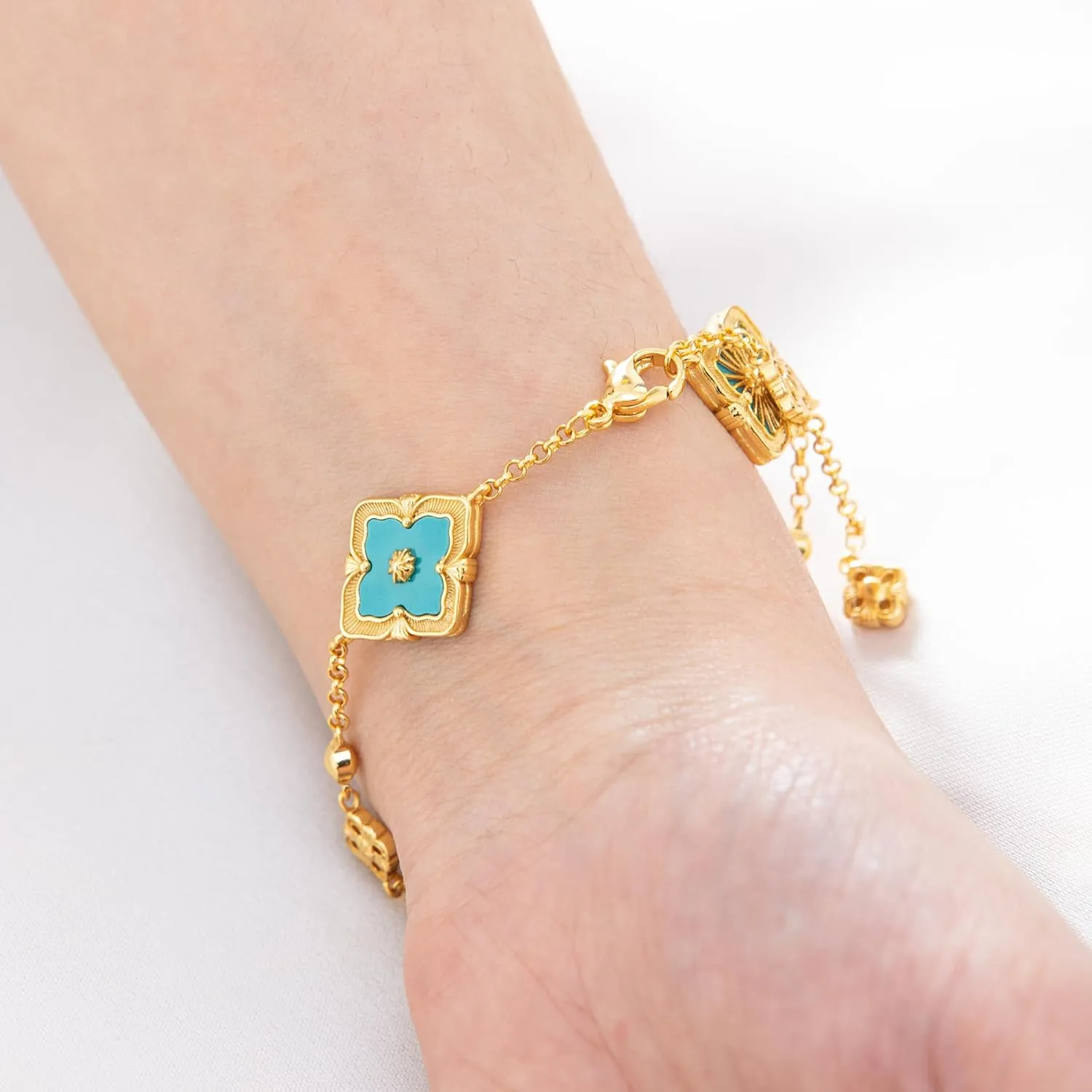 Clover Bracelets for Women - Four Leaf Clover Bracelet, Double-Sided Gold Lucky Bracelets, Birthday gift bracelet Jewelry Gifts