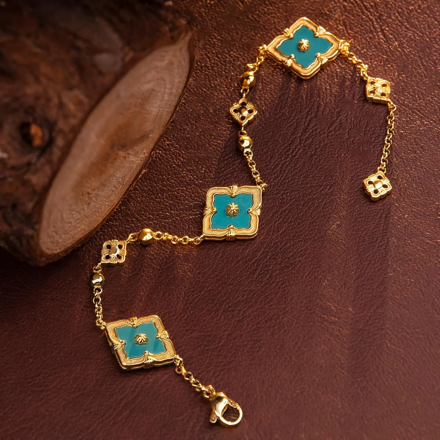 Clover Bracelets for Women - Four Leaf Clover Bracelet, Double-Sided Gold Lucky Bracelets, Birthday gift bracelet Jewelry Gifts