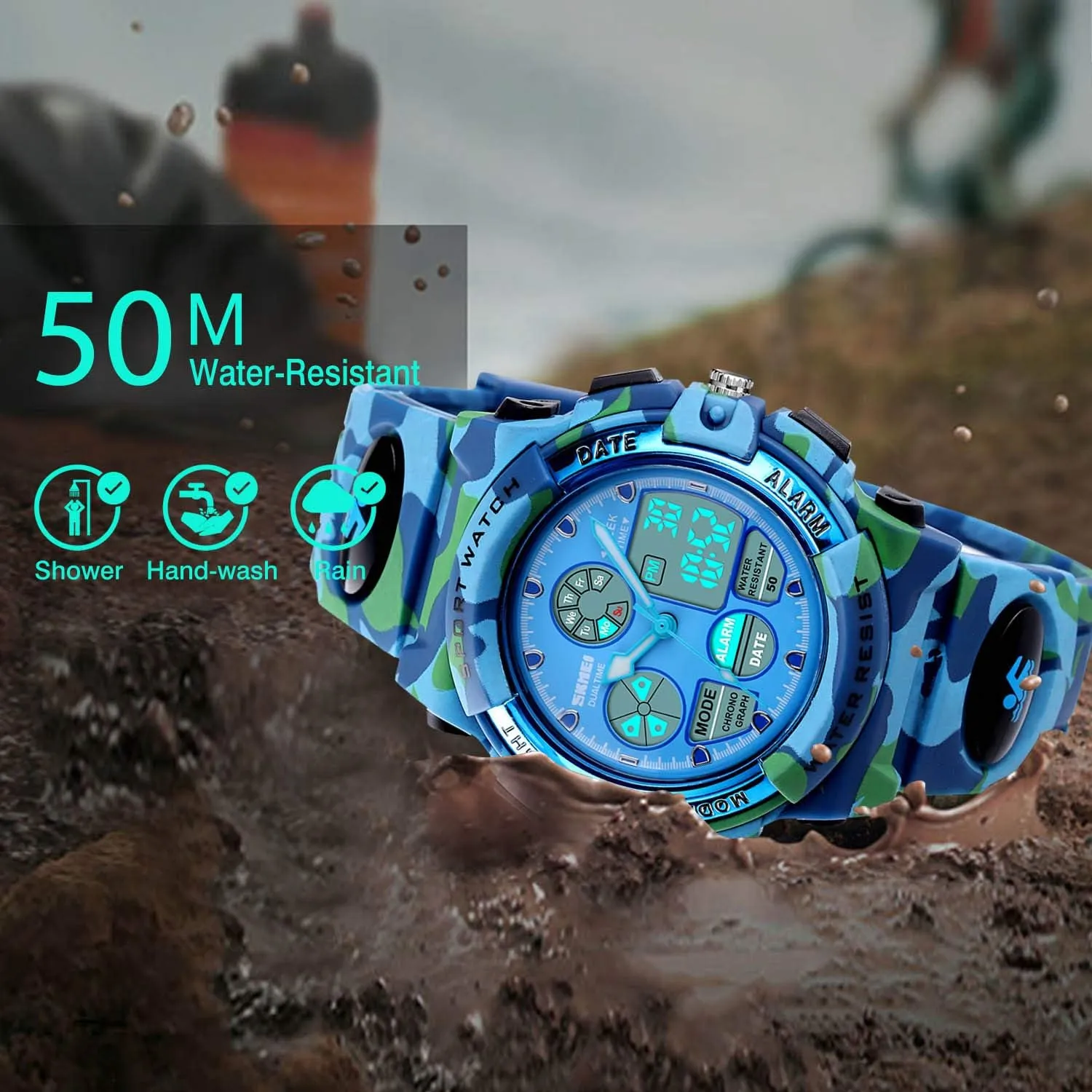 cofuo Kids Digital Sport Watch, Boys Girls Waterproof Sports Outdoor Watches Children Casual Electronic Analog Quartz Wrist Watches with Alarm Stopwatch