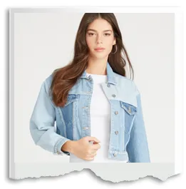 COLOR BLOCKED CROPPED DENIM JACKET