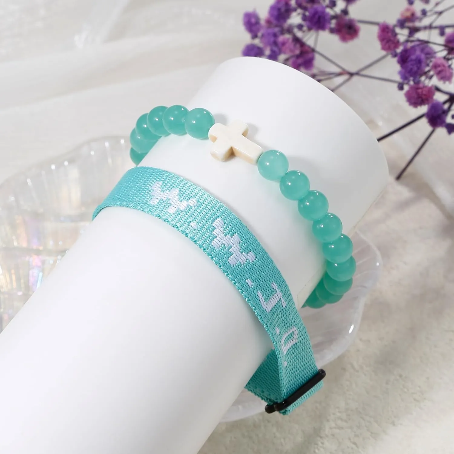 COLOYAN WWJD Bracelet Christian Cross Bracelets for Women Men Jesus Bracelets Faith Religious Easter Christian Jewelry