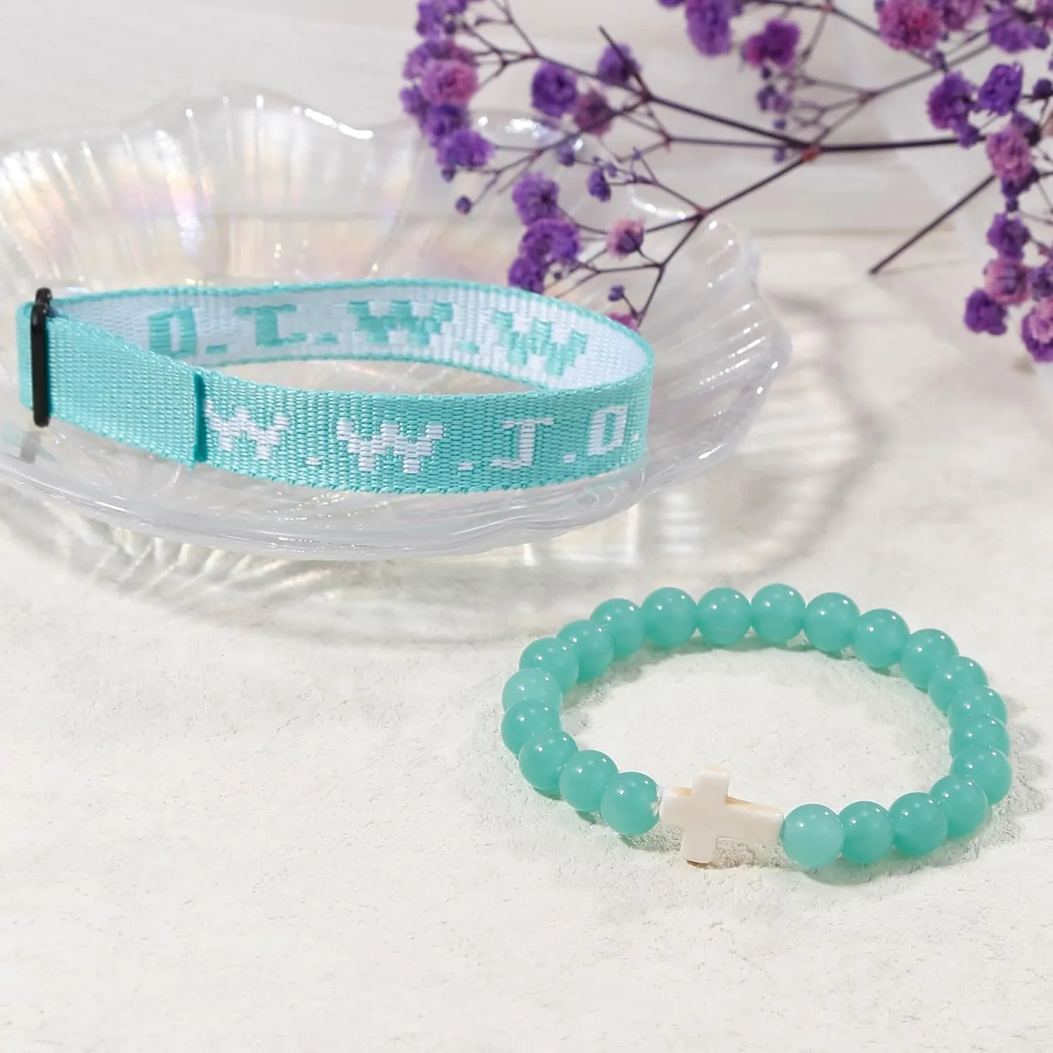COLOYAN WWJD Bracelet Christian Cross Bracelets for Women Men Jesus Bracelets Faith Religious Easter Christian Jewelry