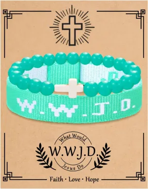 COLOYAN WWJD Bracelet Christian Cross Bracelets for Women Men Jesus Bracelets Faith Religious Easter Christian Jewelry