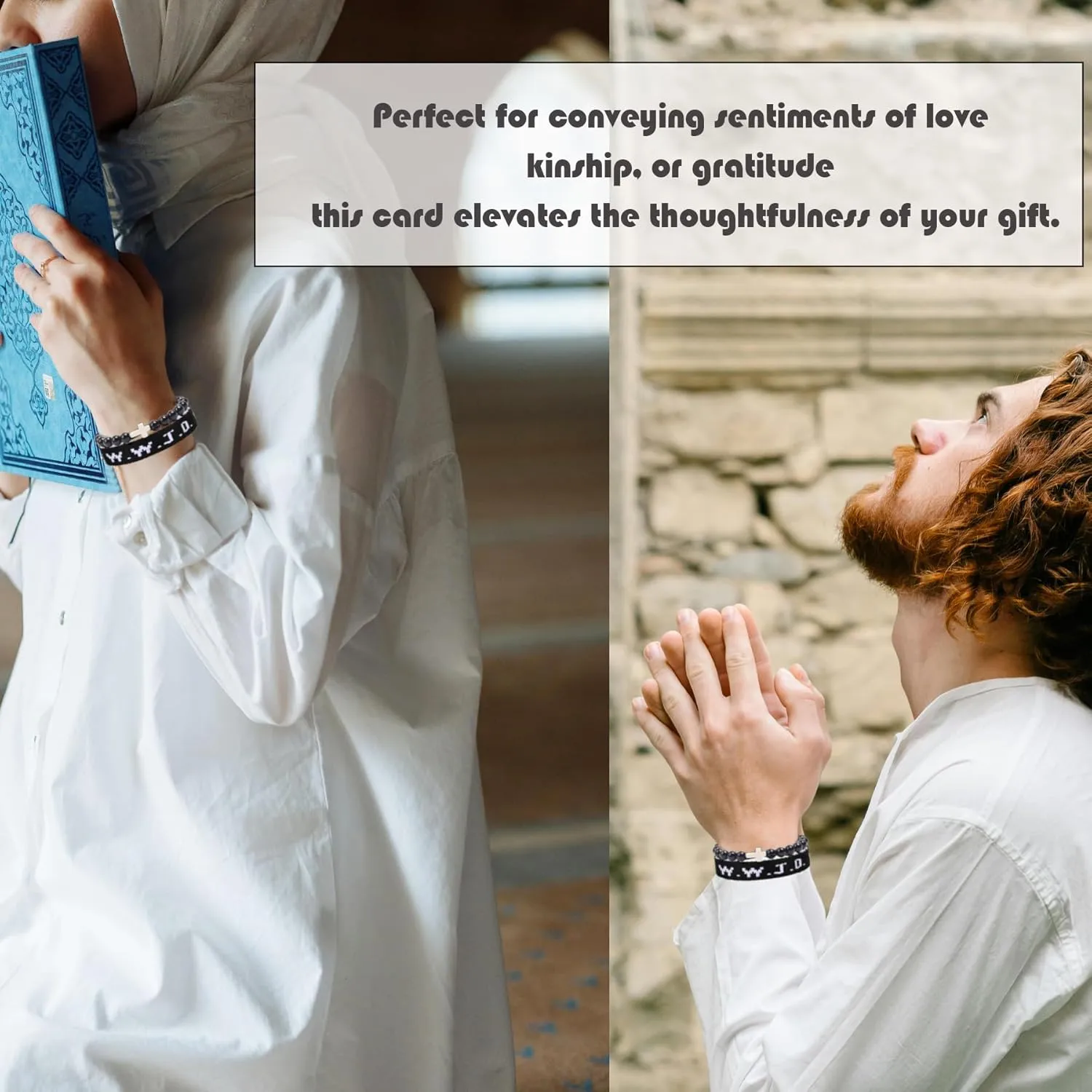 COLOYAN WWJD Bracelet Christian Cross Bracelets for Women Men Jesus Bracelets Faith Religious Easter Christian Jewelry