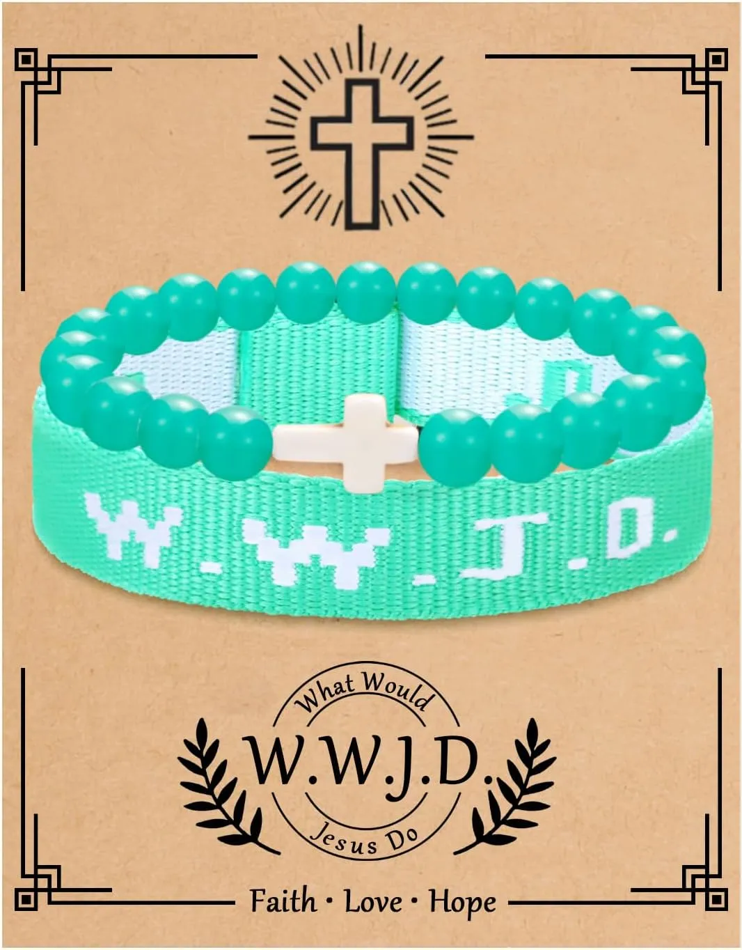 COLOYAN WWJD Bracelet Christian Cross Bracelets for Women Men Jesus Bracelets Faith Religious Easter Christian Jewelry