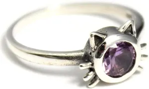 COSUMOSU Cat Purple Zirconia 925 Sterling Silver thin rings