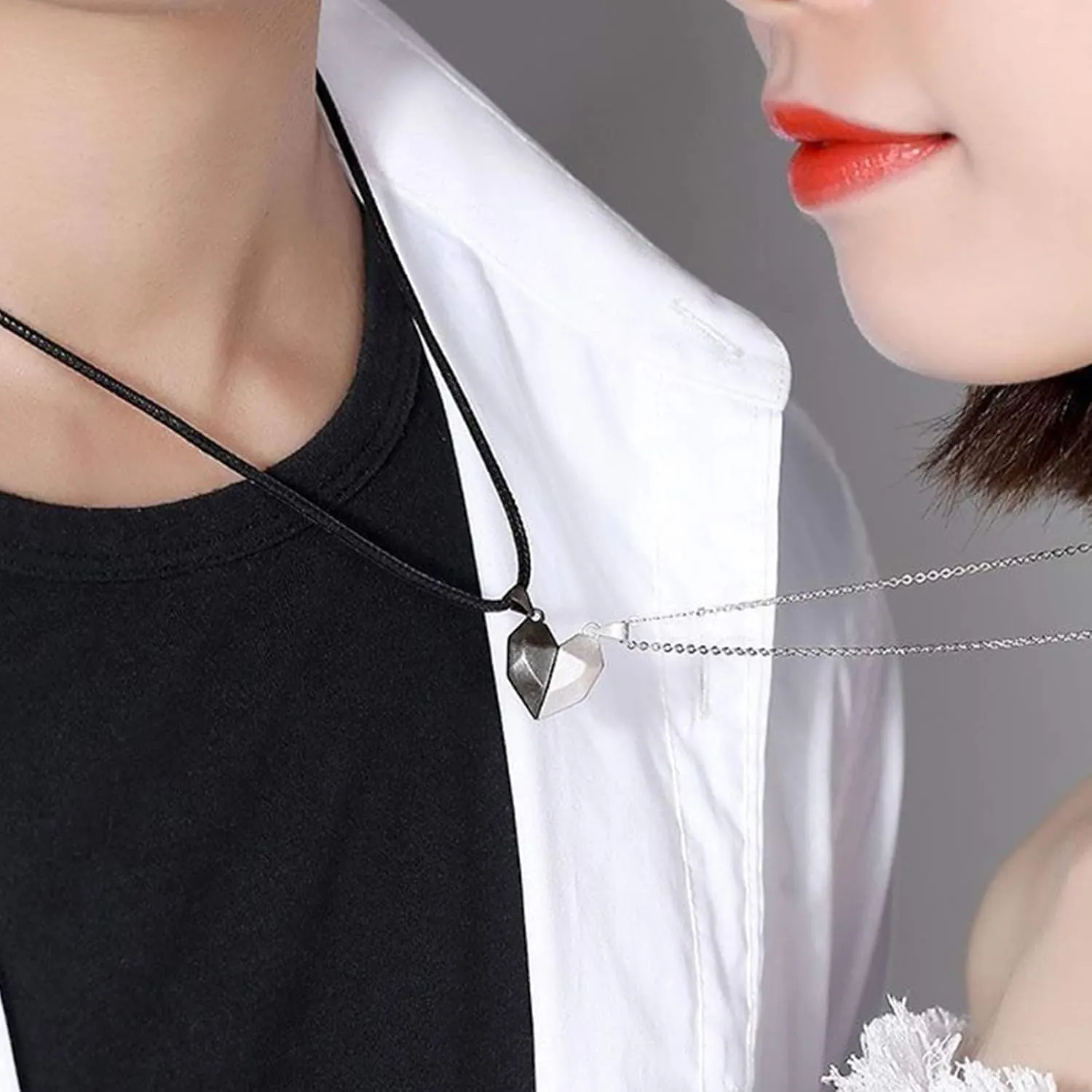 Couple Bracelet Long Distance Pulseras Para Mujer Matching Heart Couples Bracelets Necklaces Set for Bf Gf Couples Jewelry Set Couples Gifts for Him Her Wedding Gifts for Couples 2024