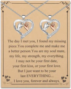 Couple Pinky Promise Necklace Couple Necklace Set Couple Gift for Him and Her Necklace Husband Wife Boyfriend Girlfriend Gift
