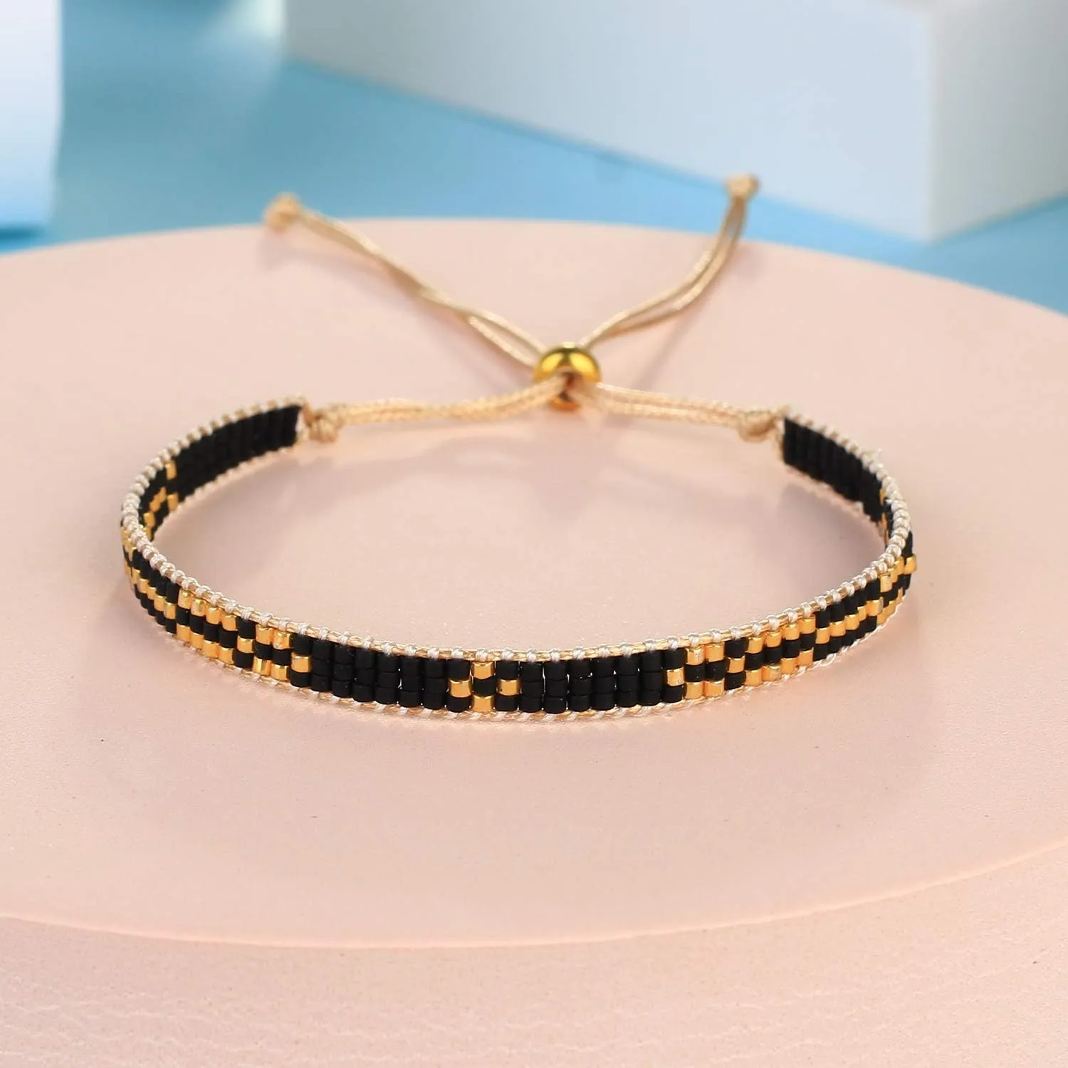 CQUAN CHI Bohemian Friendship Bracelets Colorful Wax Rope Bracelets Charm Handmade Beaded Jewelry for Women