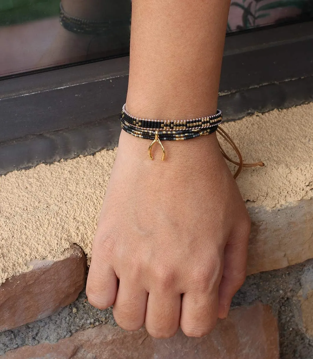 CQUAN CHI Bohemian Friendship Bracelets Colorful Wax Rope Bracelets Charm Handmade Beaded Jewelry for Women