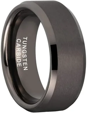 CROWNAL 3mm 5mm 7mm 9mm Tungsten Rings for Men Women Black/Silver/Gunmetal/Gold Beveled Polished Edges Matte Finish Comfort Fit 4-17