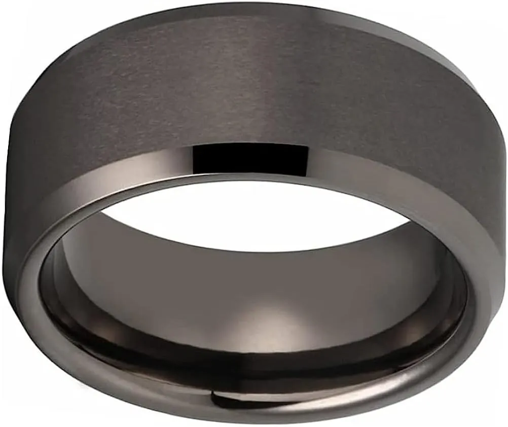 CROWNAL 3mm 5mm 7mm 9mm Tungsten Rings for Men Women Black/Silver/Gunmetal/Gold Beveled Polished Edges Matte Finish Comfort Fit 4-17