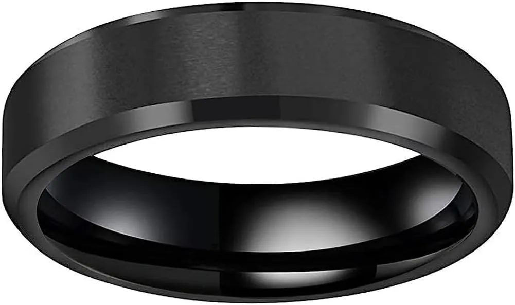 CROWNAL 3mm 5mm 7mm 9mm Tungsten Rings for Men Women Black/Silver/Gunmetal/Gold Beveled Polished Edges Matte Finish Comfort Fit 4-17