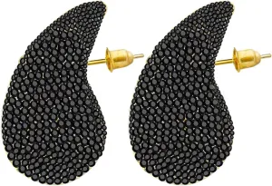 Crystal Gold Teardrop Earrings for Women Rhinestone Chunky Gold Hoop Earrings Fashion Jewelry Gift for Women
