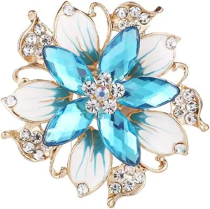 Crystal Pearl Flower Brooches Pins Fashion Beautiful Created Rhinestone Floral Brooch Good Idea for Party Dance Wedding Banquet for Elegant Women Girl