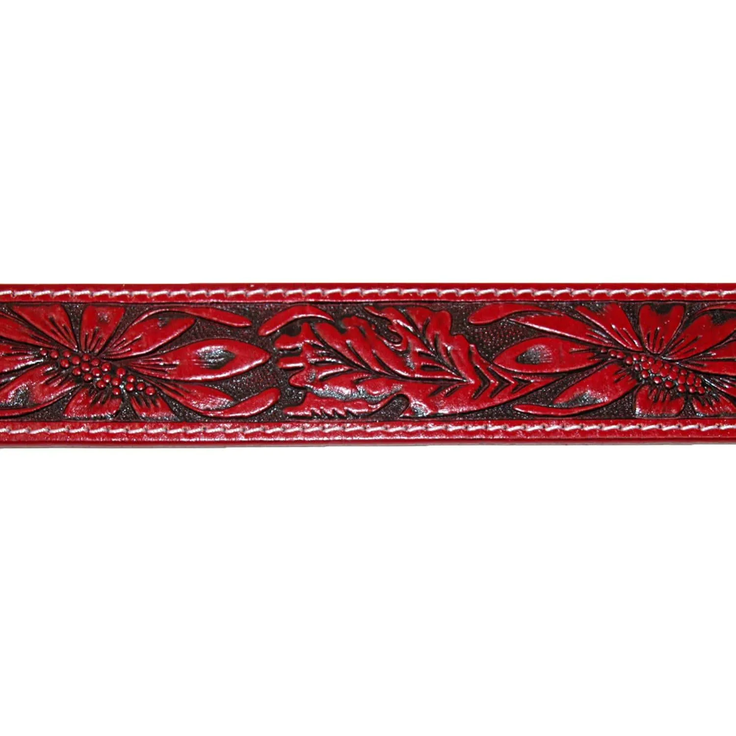 CTM® Leather Western Embossed Belt with Removable Buckle