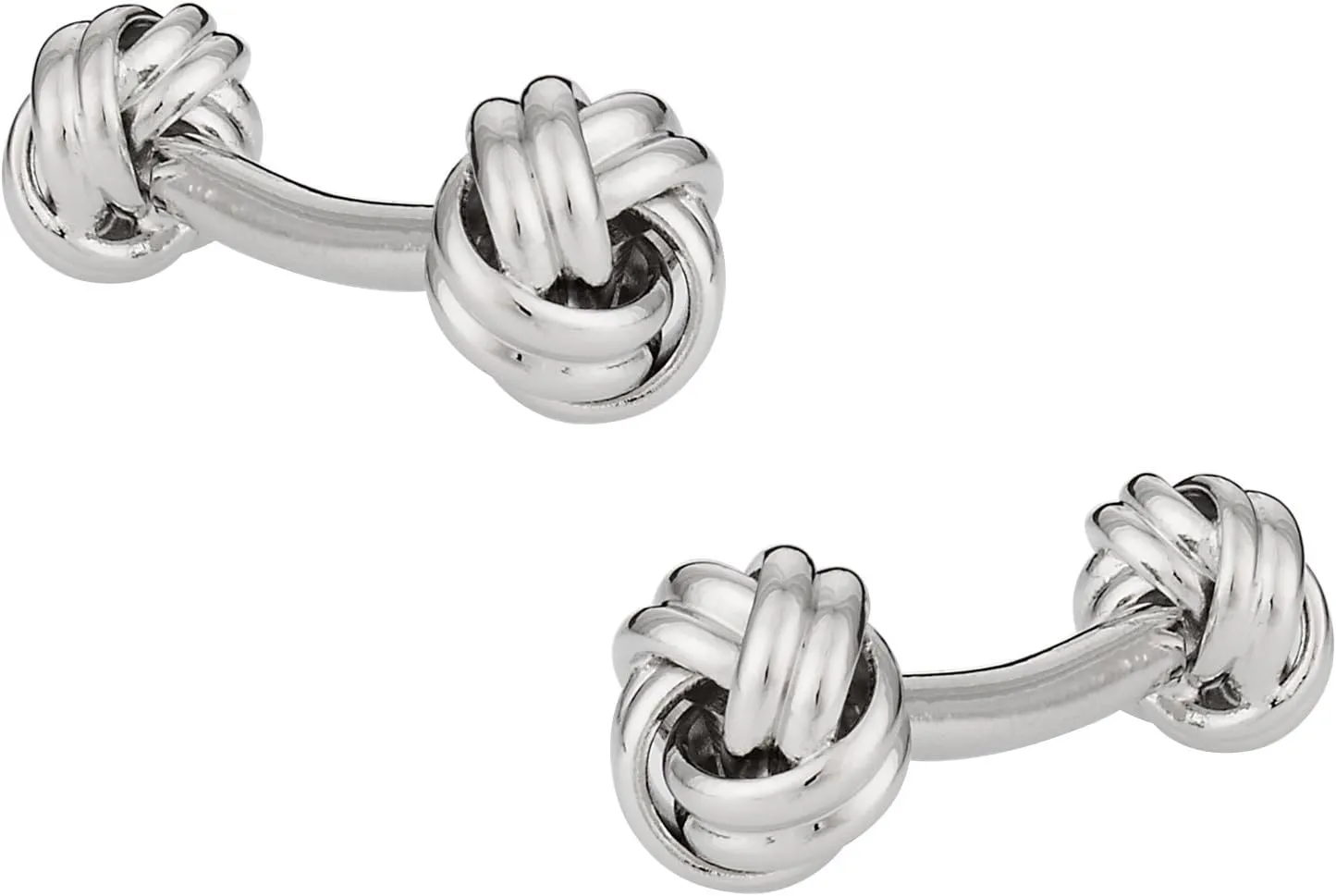 Cuff-Daddy Mens Fashion Unique Double Sided Silver Knot Cufflinks for Wedding with Presentation Jewelry Box Suitable for Gifting Special Occasions Business Shirt Studs Classic Design Cufflinks
