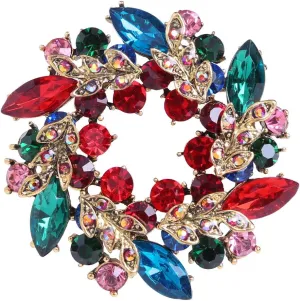 CUFTS Colours Crystal Brooch Pins Rhinestone Brooches Jewelry Gift for Women Girls