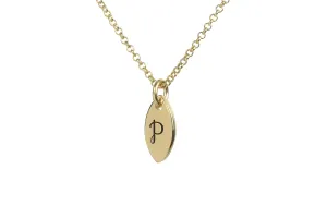 Custom Name Initial - Personalized Marquise Letter Pendant - Gift for Her