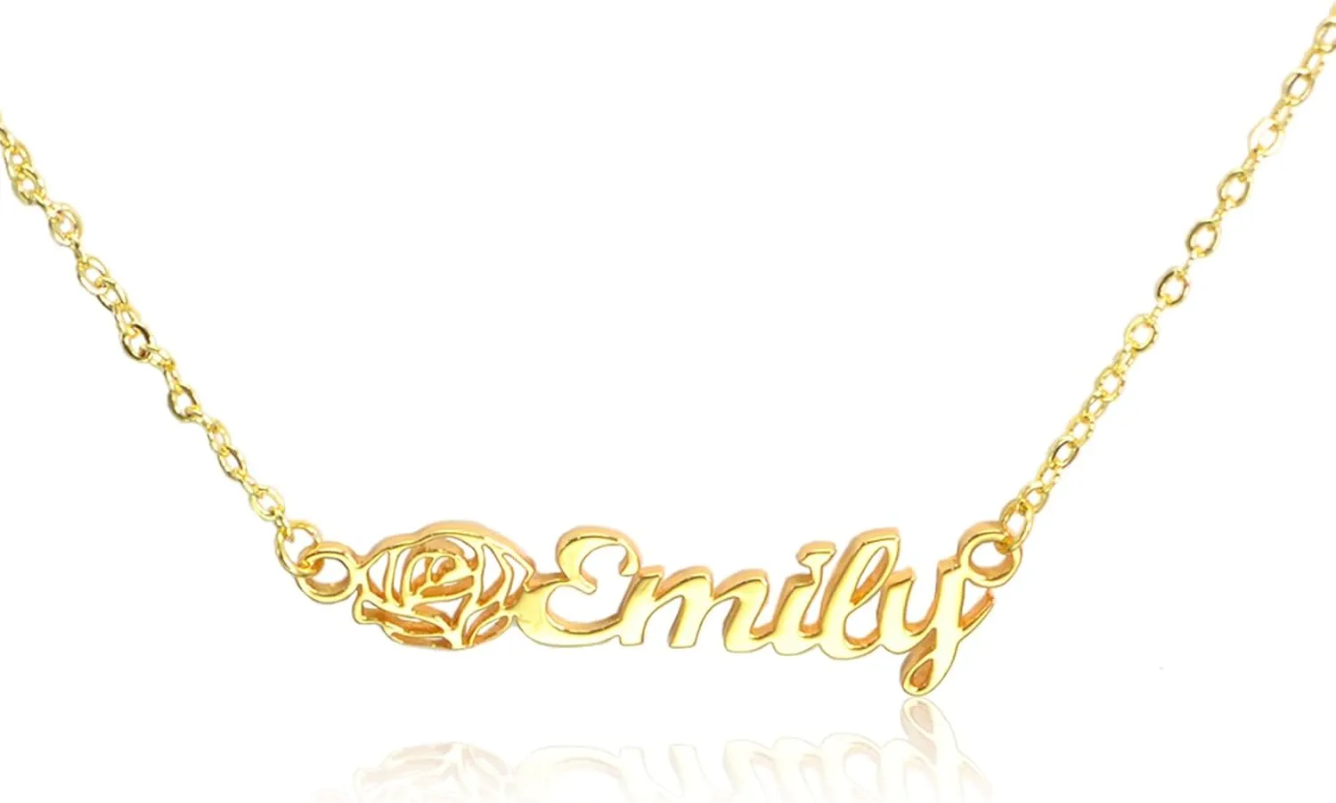 Custom Name Necklace for Women - 18K Gold Plated Customized Nameplate Jewelry Personalized Name Necklaces, Personalized Gift for Women Mom Girlfriend Birthday Anniversary