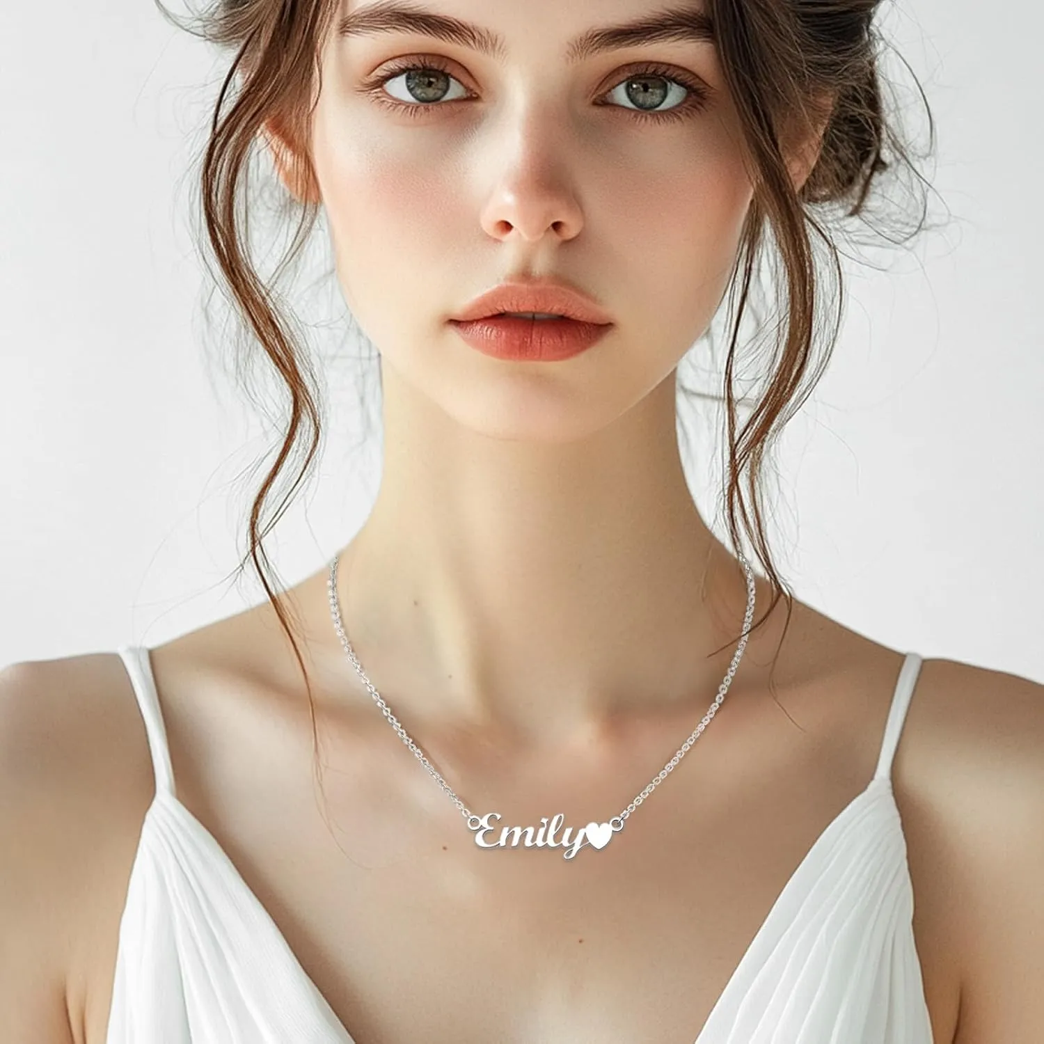 Custom Name Necklace for Women - 18K Gold Plated Customized Nameplate Jewelry Personalized Name Necklaces, Personalized Gift for Women Mom Girlfriend Birthday Anniversary