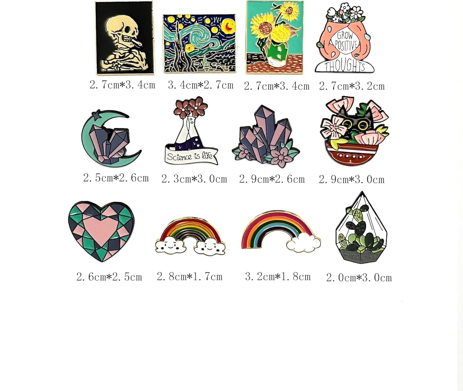 Cute Enamel Pin Set Lapel Pins Brooches Cartoon Brooch Badge Pins for Clothes Bags Backpack Party Decoration Gift
