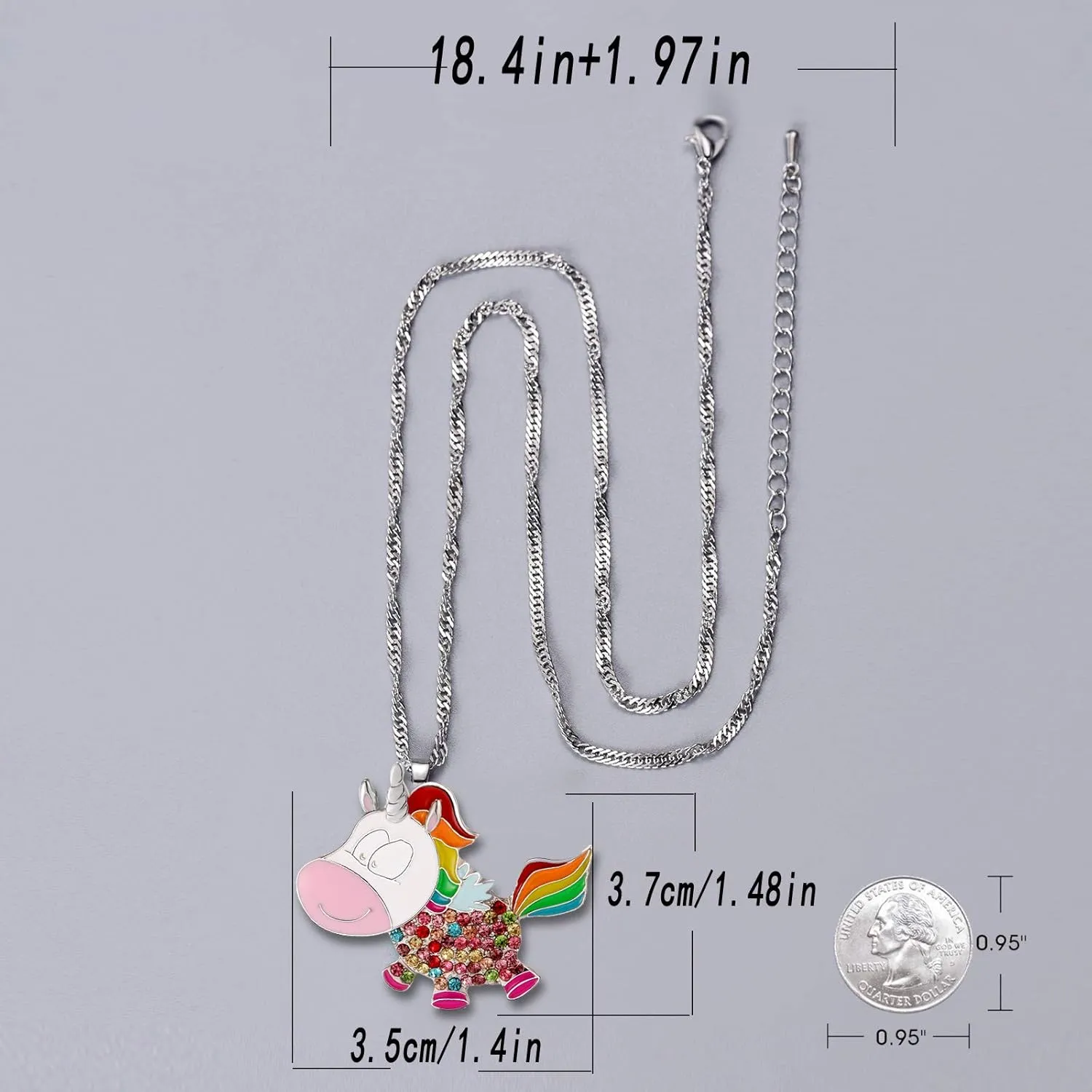 Cute Necklaces for Teen Girls - Adorable Pastel Crystal Necklace for Little Girls - Unicorn and Fairy Gifts - Dainty Necklace Birthday Gift Pack (3/6 Pcs)