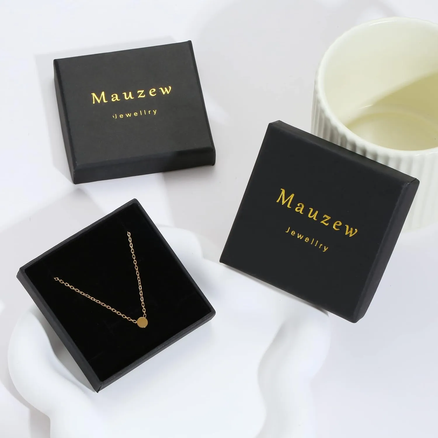Dainty Chain Necklace for Women 18K Gold Plated Coin Disc Choker Necklaces Simple Satellite Beaded Twisted Chain Necklace Delicate Thin Paper Clip Necklaces Everyday Jewelry