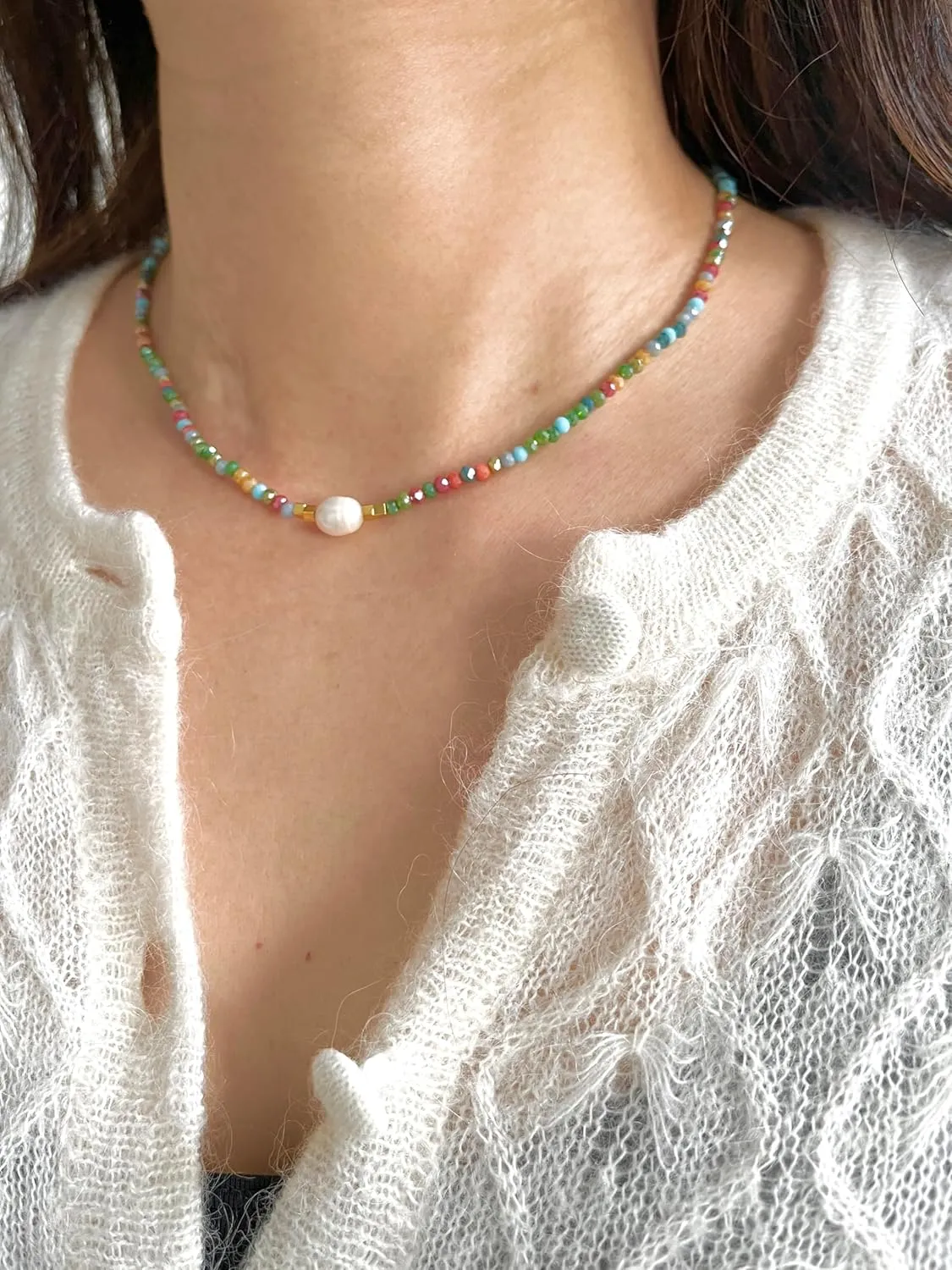 Dainty Delicate Birthstone Necklace. 18K Gold Plated. Birthstone Healing Energy Jewelry Boho Minimalist Layered Necklace Stacked Necklace