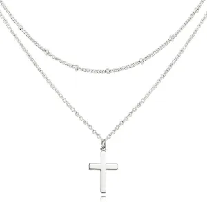 DEARMAY Dainty Cross Necklace for Women, Dainty 14k Gold Filled/Silver Cross Necklaces Simple Layered Small Cross Choker Necklace Thin Chain Necklaces Aesthetic Jewelry for Women Gift