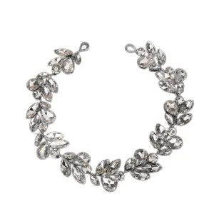 Denifery Bride Wedding Rhinestone Crystal Hair Vine Handmade Bridal Rhinestones Headband Wedding Hair Accessories for Brides Vintage Headpieces for Women Girls (Silver)