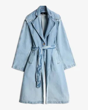 Denim Trench Coat in Bleach