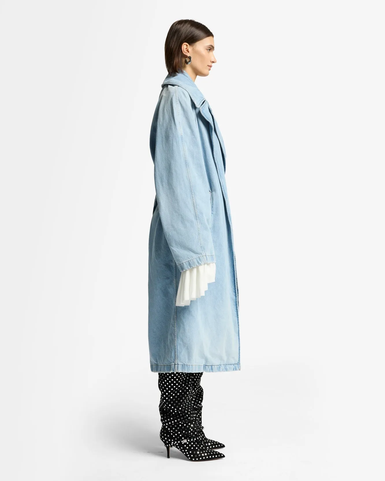 Denim Trench Coat in Bleach