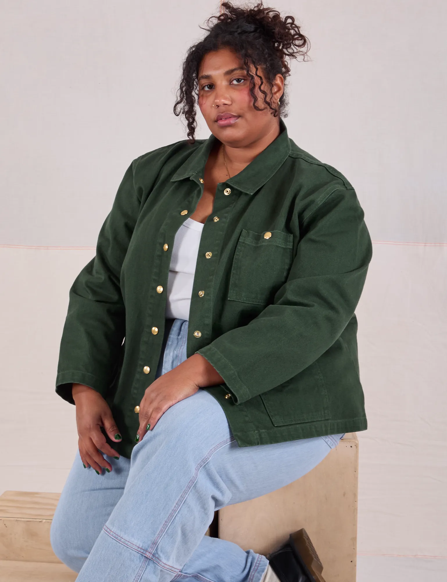 Denim Work Jacket - Swamp Green
