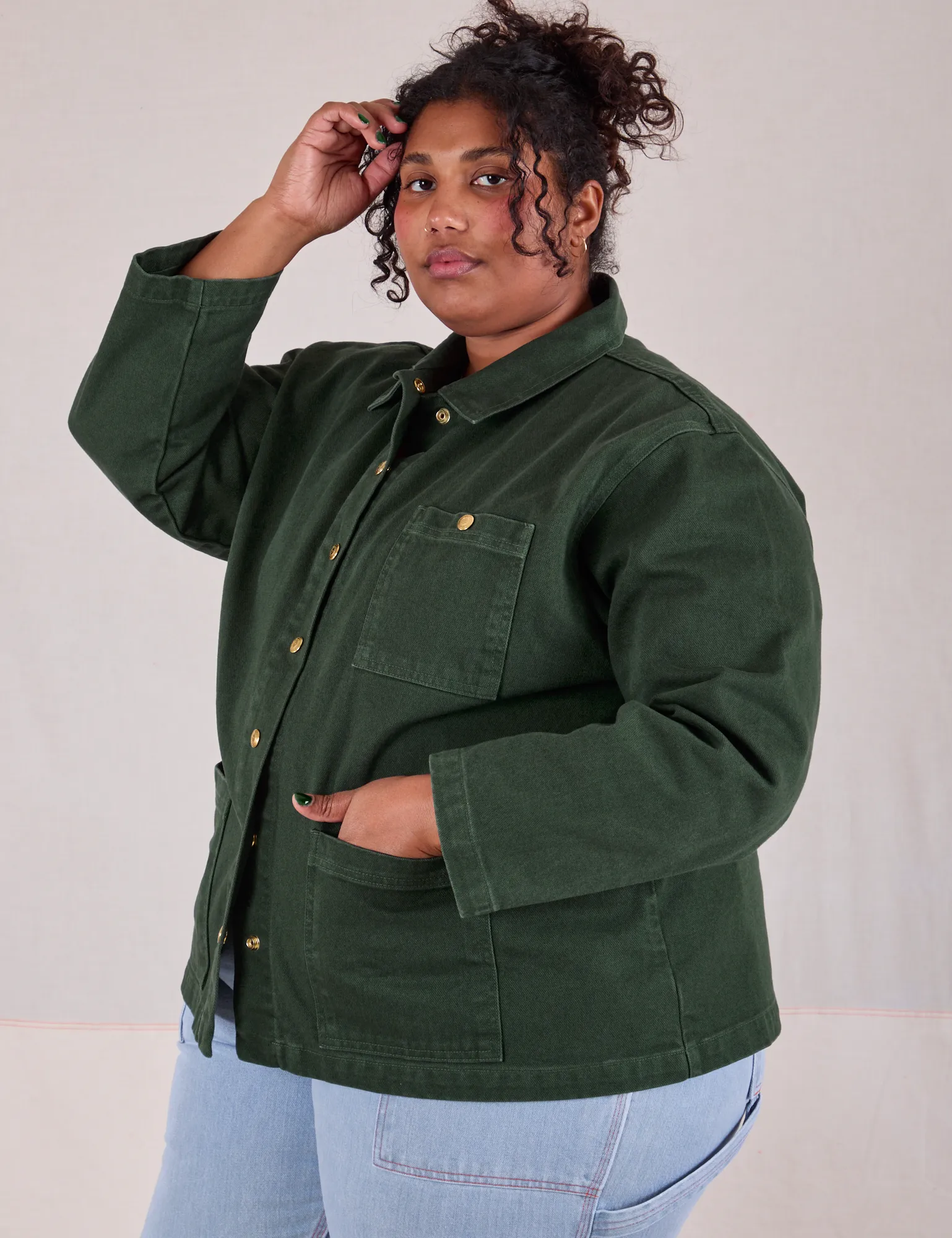 Denim Work Jacket - Swamp Green