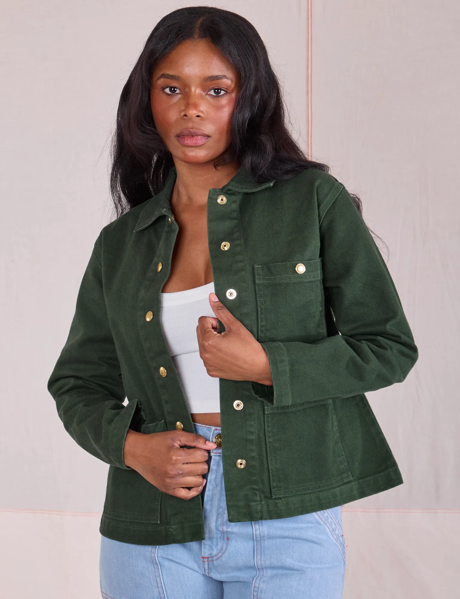 Denim Work Jacket - Swamp Green