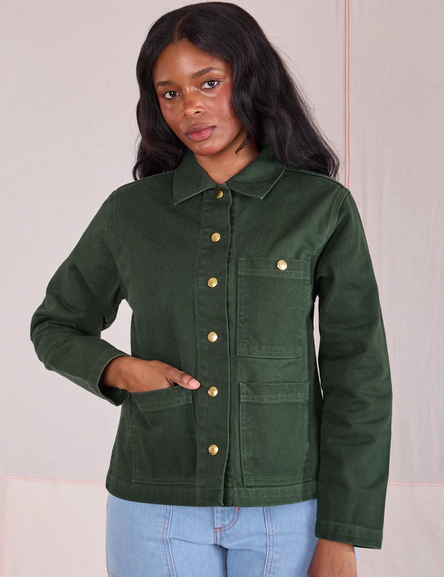 Denim Work Jacket - Swamp Green