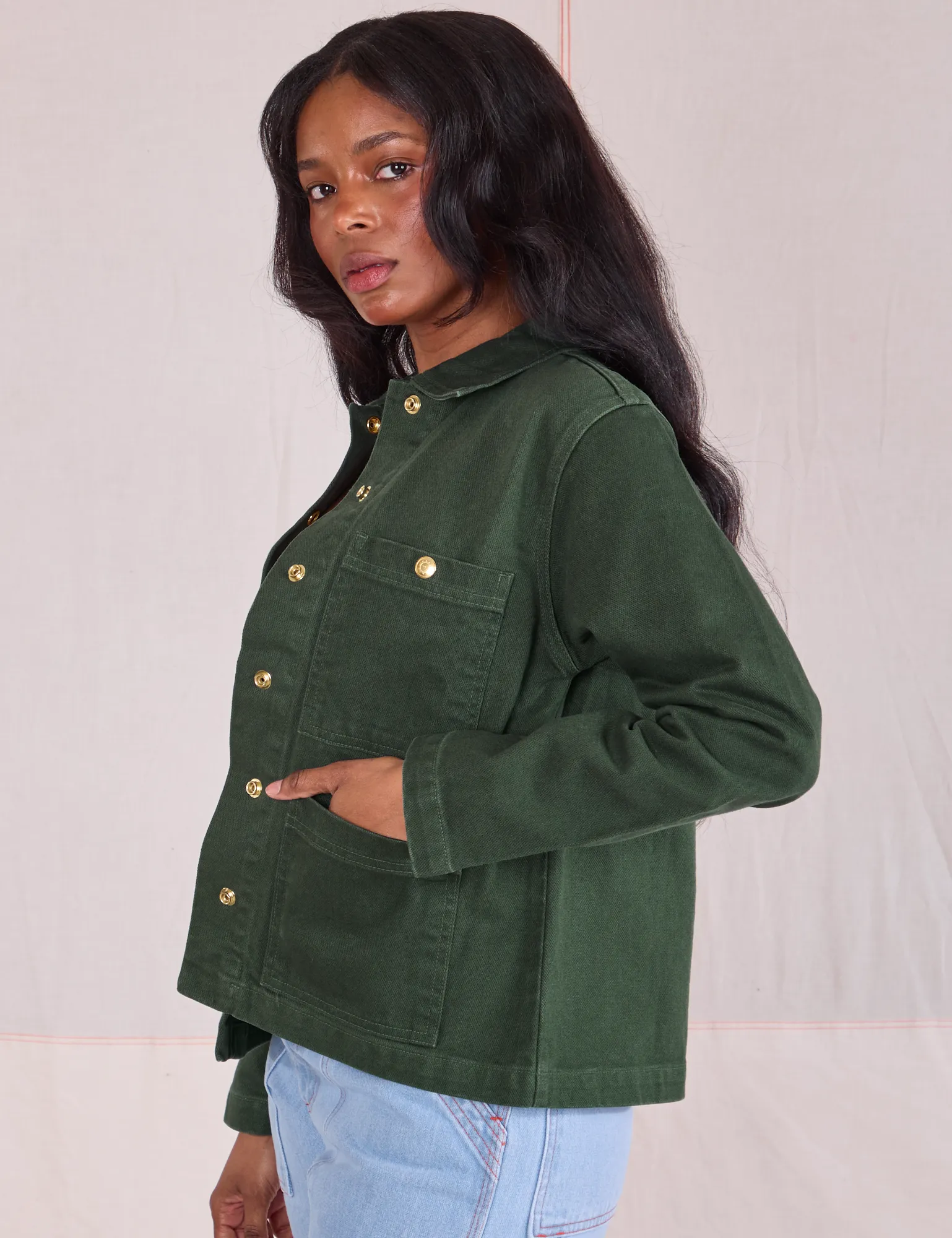 Denim Work Jacket - Swamp Green