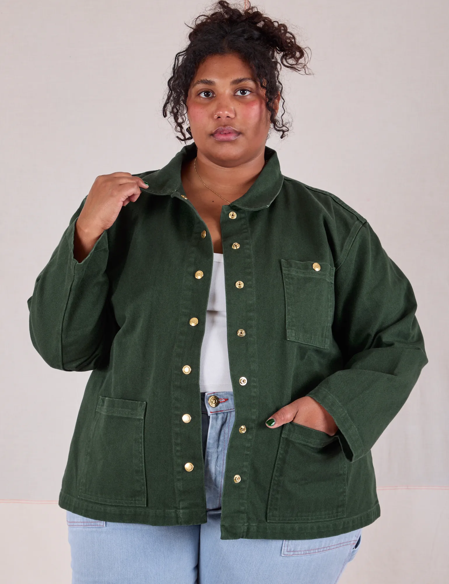 Denim Work Jacket - Swamp Green