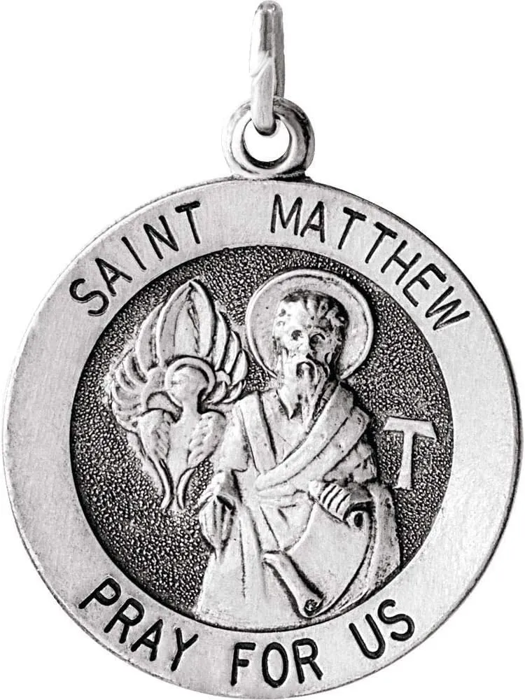 DIAMOND JEWELRY NY Religious Pendants, St. Matthew Medal Necklace Pendant