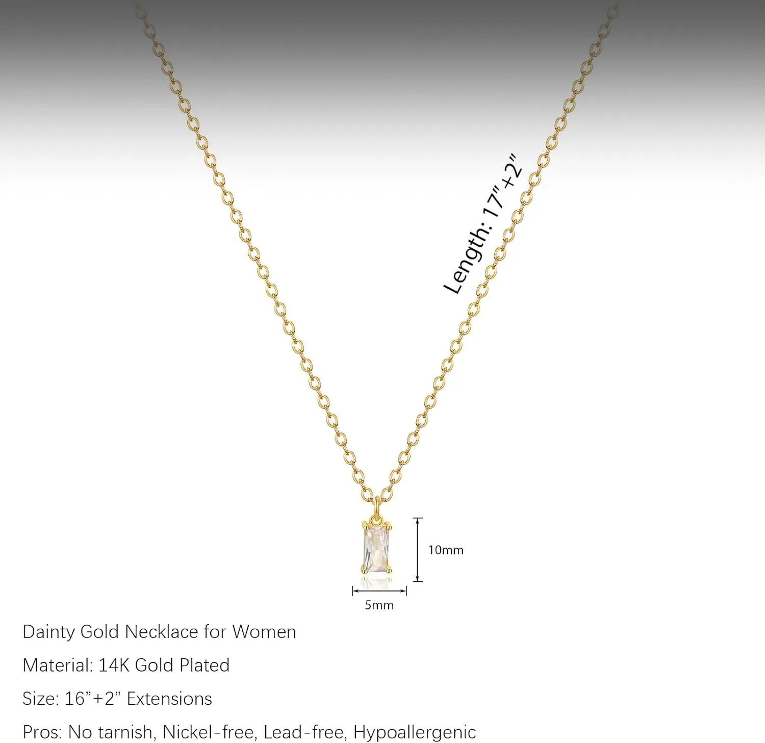 Diamond Pendant Necklace for Women, Dainty Gold Necklace 18k Gold Plated Paperclip Choker Necklaces Cute Open Oval Necklaces Simple Gold Necklace Jewelry Gifts for Women Trendy