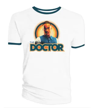 DOCTOR WHO FIFTEENTH DOCTOR RETRO RINGER T-SHIRT L