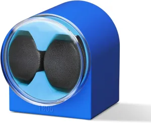Double Watch Winder for Automatic Watches, Watch Storage Case with Silent Motor, Soft Flexible Watch Pillows for Men's and Women's Watches (Blue)