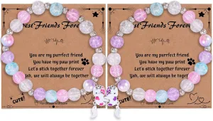 DOYYCA Friendship Bracelets Cute Magnetic Matching Charm Beaded Best Friend Bracelet BFF Bracelets for 2 Girls Women