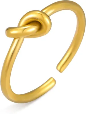 Dreamtimes Knot Love Rings for Women Forever Love Knot Infinity Rings For Couples Dainty Forever Infinity Stainless Steel Adjustable Rings Friendship Jewelry Gifts