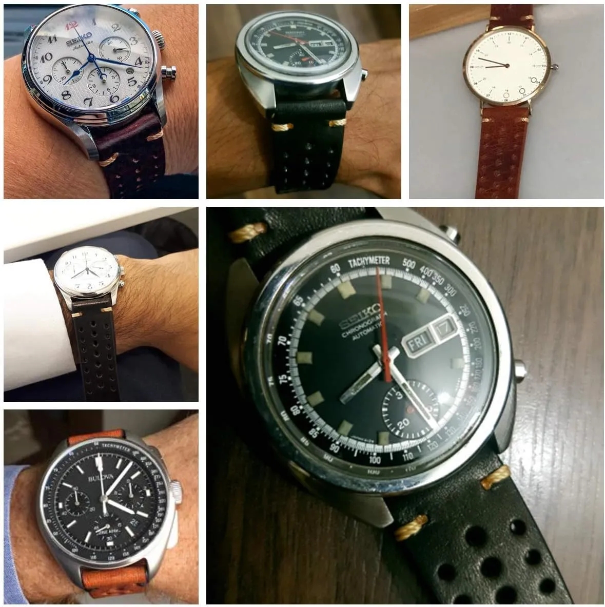 EACHE Rally Racing Leather Watch Band for Men, Leather Watch Bands Handmade Suede Leather Sport Perforated Watch Straps 18mm 20mm 22mm